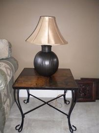 Matching tile top coffee and end table, Matching lamps