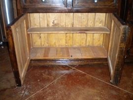 2 Solid wood rustic looking matching hutch/buffet bookshelves