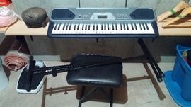 Keyboard with stand and stool, scale