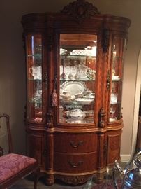 Lighted china cabinet and dining table w 4 chairs