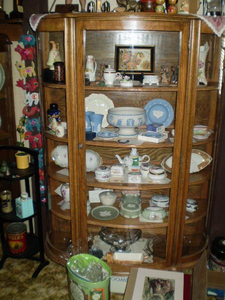 Curio cabinet newer.  Wedgwood collection
