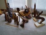 Wood sculptures made by owner