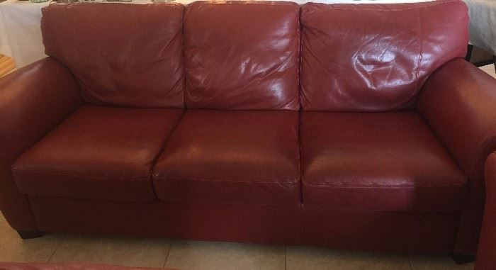Creative Leather Sofa, Loveseat, Arm Chair and 2 Ottomans