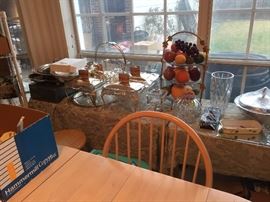 Beautiful Crystal and Silver platted serving dishes