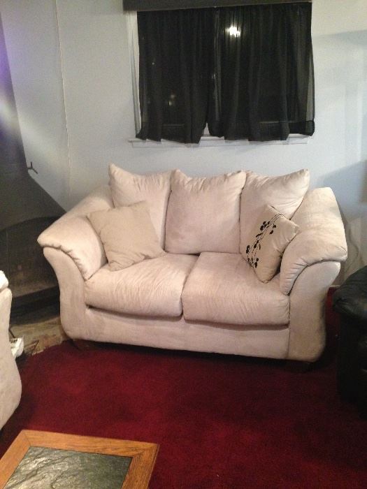 To cushion loveseat  matches three cushion couch