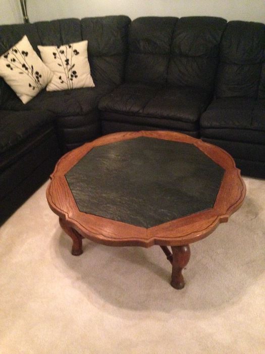 Slate topped coffee table