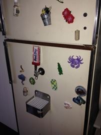 Close-up of the converted refrigerator ready to hold your keg