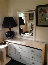 Nine drawer dresser also has a matching nightstand