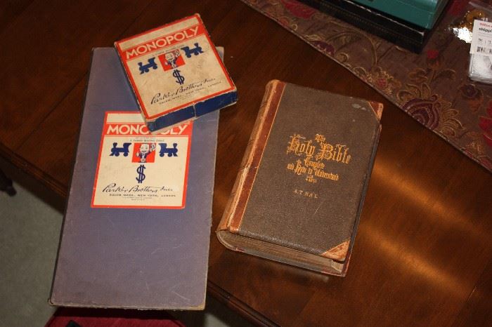 Vintage Monopoly,  Antique Bible