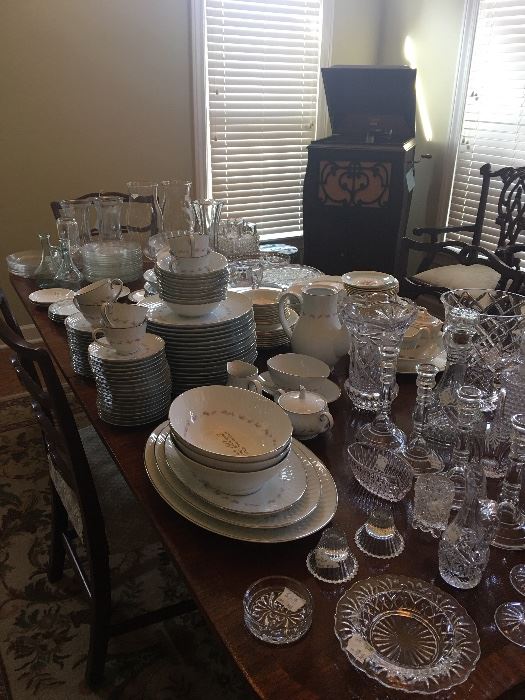 Tons of glass wear and 3 big sets of china 
