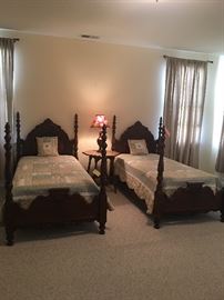 Pair of antique twin beds