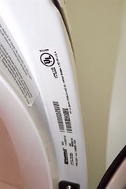 Model and serial numbers for Kenmore dryer