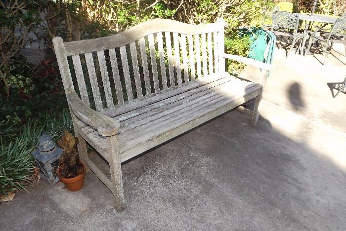 Outdoor wooden garden bench