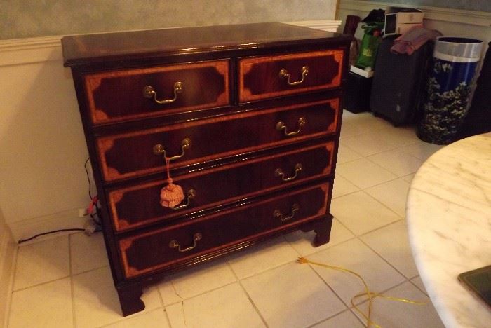 Inlaid wood chest