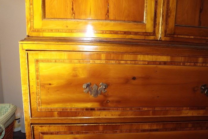 Detail of inlaid armoire
