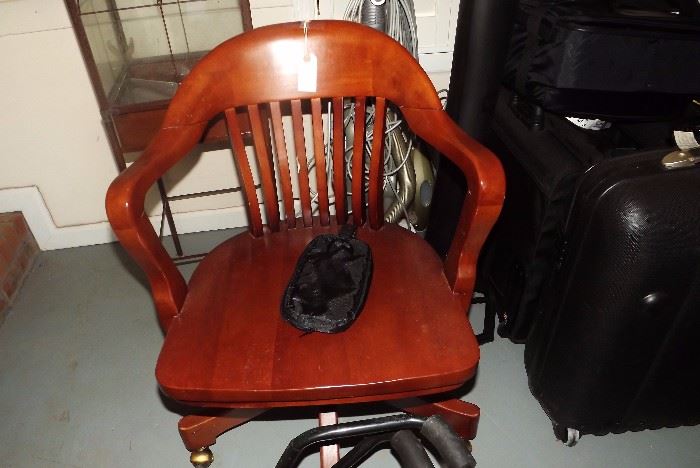 Vintage school teacher's chair, luggage