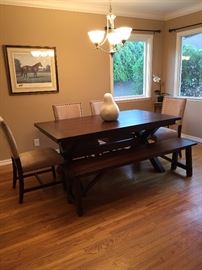 Dinningrooom table and Bench 
(Chairs not for sale)