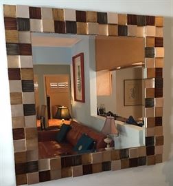 Multi color patchwork mirror