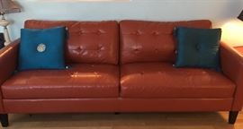 Faux leather sofa