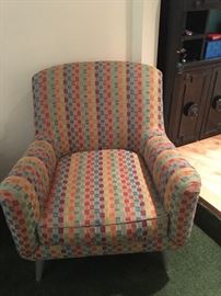 Cotton textile multi checked chair