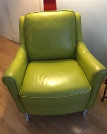 Green leather chair