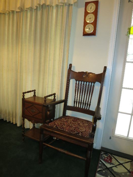 Smoking Stand, Antique Arm Chair