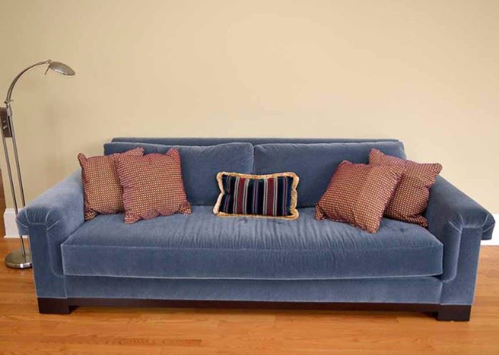 BUY IT NOW--Lot #201, Blue Mohair Sofa by Interior Crafts, $2,500