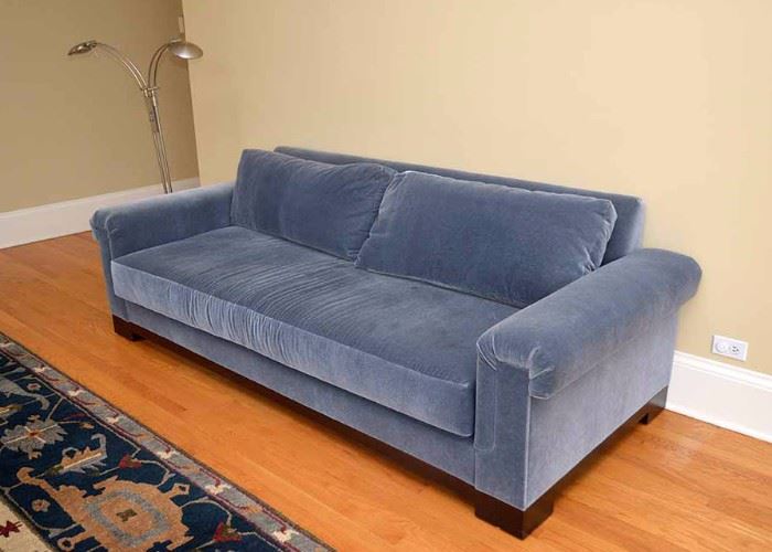 BUY IT NOW--Lot #201, Blue Mohair Sofa by Interior Crafts, $2,500