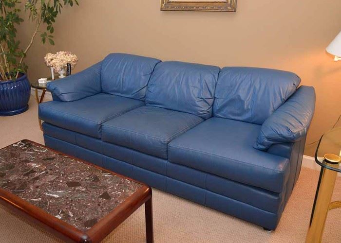 BUY IT NOW--Lot #211, Blue 3-Seat Sofa, $500