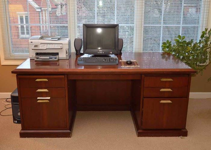 BUY IT NOW--Lot #215, Contemporary Executive Office Desk, $300 
