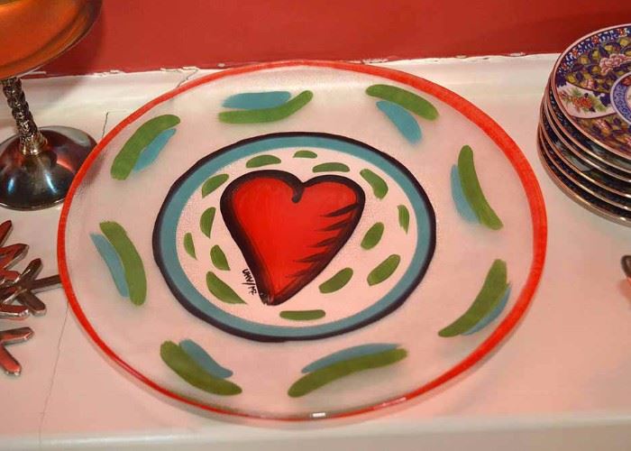 BUY IT NOW--Lot #229, Kosta Boda Heart Plate (Large), Signed, $40