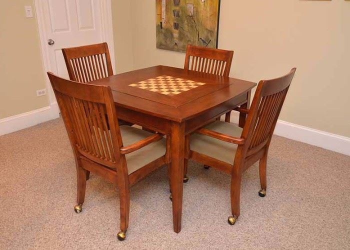 BUY IT NOW--Lot #230, Game Table with 4 Chairs, $400