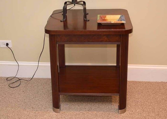 Glossy Wood Contemporary End Table