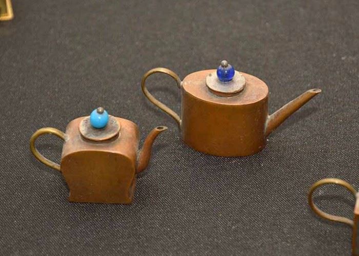 Miniature Copper Teapots