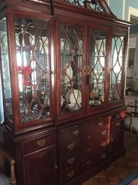  "Stoneleigh 60th Anniv. Commemorative Collection" - beautifully detailed, solid mahogany  china cabinet: 72" wide x 82" tall 