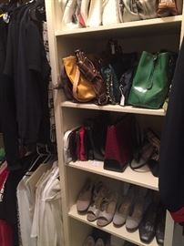 Variety of shoes and purses