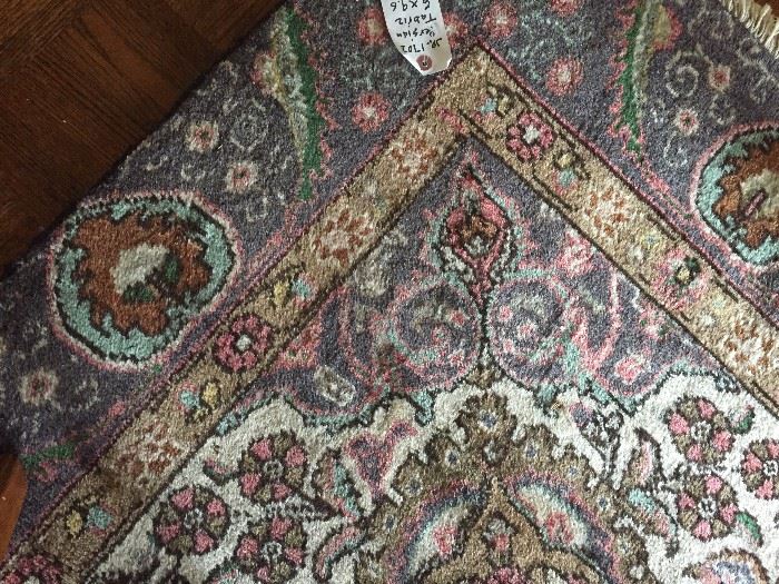 Persian Tabriz 6 feet x 9 feet six inches antique rug