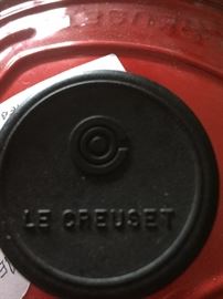 Red Le Creuset cookware
