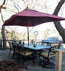 Outdoor dining table and 8 chairs