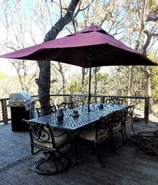 Outdoor dining table and 8 chairs