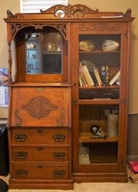 Antique oak secretary