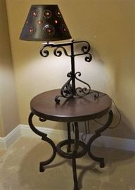 Hammered metal top table