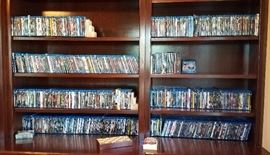 Some of the over 600 Blu Ray and DVD collection