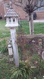 Wood Bird house, and post