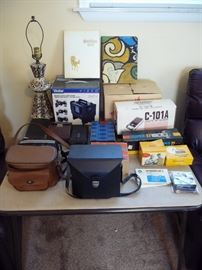 CAMERAS AND ELECTRONICS, VINTAGE LAMP, STERLING HEIGHTS H.S. VINTAGE YEARBOOKS