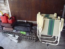 GAS CANS, FOLDING CHAIRS