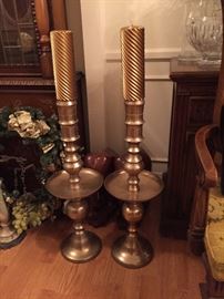 Brass Cathedral Candleholders