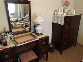 antique mahogany dresser and matching chest