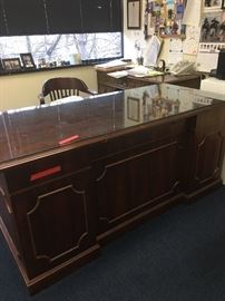 executive desk with glass top
