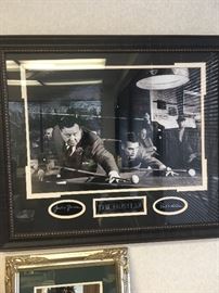 Photograph signed by Jackie Gleason and Paul Newman  size is 23hx27w